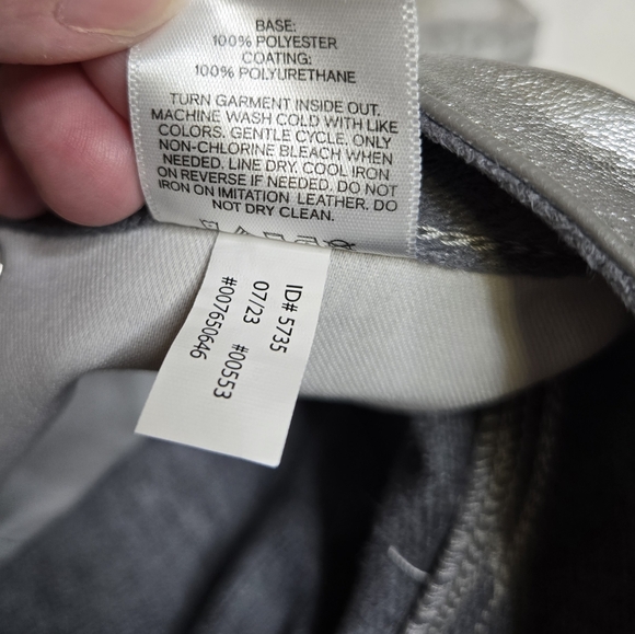 EXPRESS silver high waist metallic vegan short mini skirt 8 - Picture 7 of 10